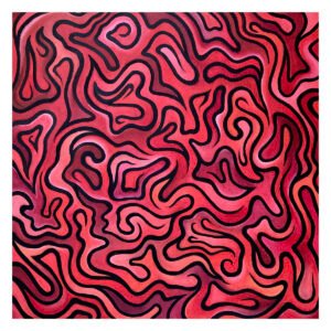 « Crimson Fever » (August 2026), Oil on canvas, 50 x 50 cm